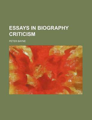 Book cover for Essays in Biography Criticism