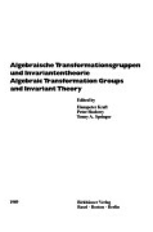 Cover of Algebraic Transformation Groups and Invariant Theoryalgebr