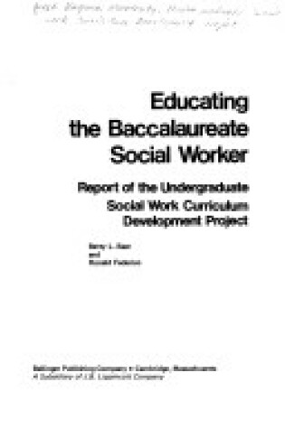 Cover of Educating the Baccalaureate Social Worker