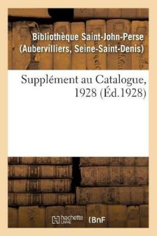 Cover of Supplement Au Catalogue, 1928