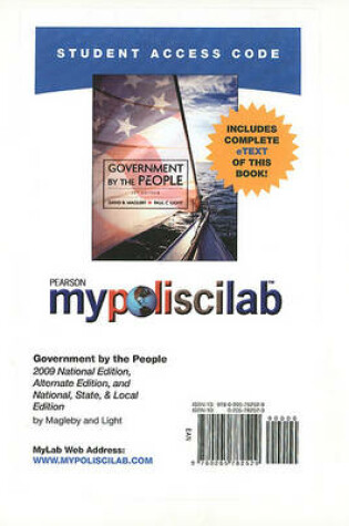 Cover of MyLab Political Science with Pearson eText -- Standalone Access Card -- for Government by The People