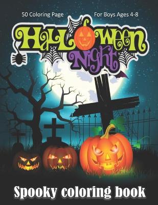 Book cover for Halloween Night, Spooky Coloring Book