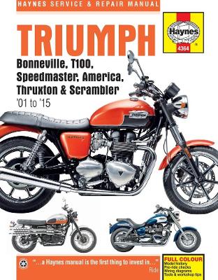 Book cover for Triumph Bonneville, T100, Speedmaster, America, Thruxton & Scrambler (01 - 15)
