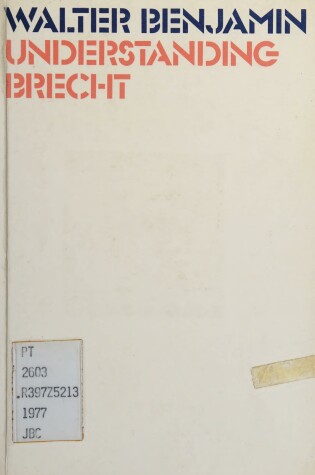 Cover of Understanding Brecht