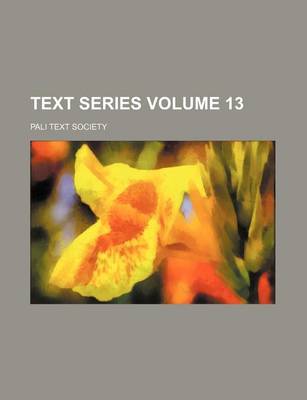 Book cover for Text Series Volume 13