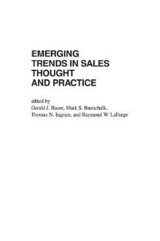Cover of Emerging Trends in Sales Thought and Practice