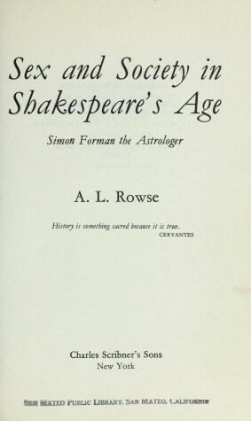 Book cover for Sex and Society in Shakespeare's Age