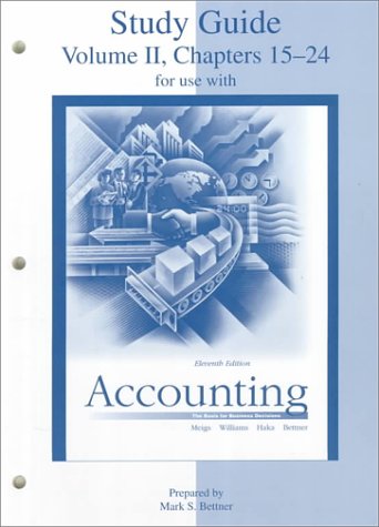 Book cover for Accounting: the Basis for Business Decisions - Study Guide Vol 2