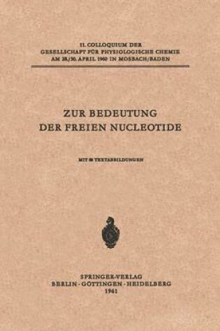 Cover of Zur Bedeutung Der Freien Nucleotide