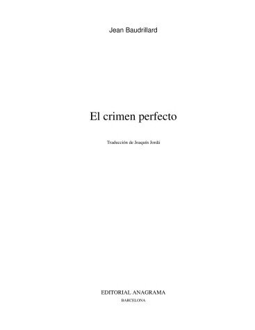 Book cover for El Crimen Perfecto