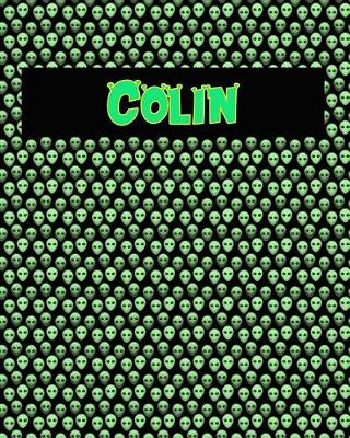 Book cover for 120 Page Handwriting Practice Book with Green Alien Cover Colin