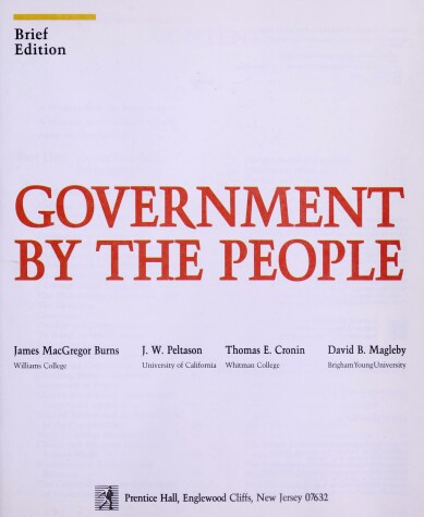 Book cover for Government by the People