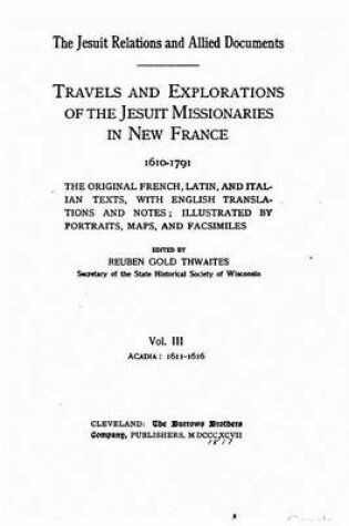Cover of The Jesuit relations and allied documents - Vol. III