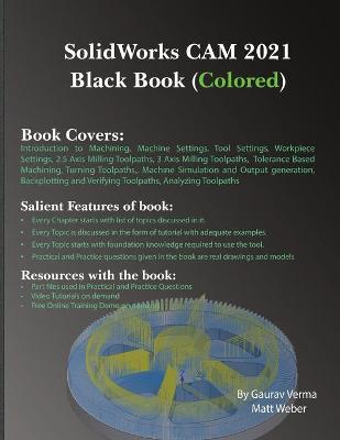 Book cover for SolidWorks CAM 2021 Black Book (Colored)