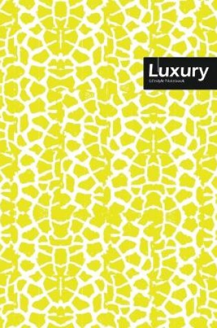 Cover of Luxury Lifestyle, Animal Print, Write-in Notebook, Dotted Lines, Wide Ruled, Medium Size 6 x 9 Inch, 288 Pages (Yellow)