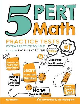 Book cover for 5 PERT Math Practice Tests
