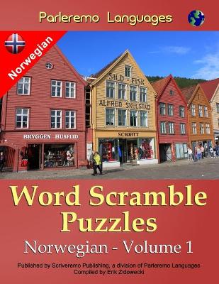 Book cover for Parleremo Languages Word Scramble Puzzles Norwegian - Volume 1