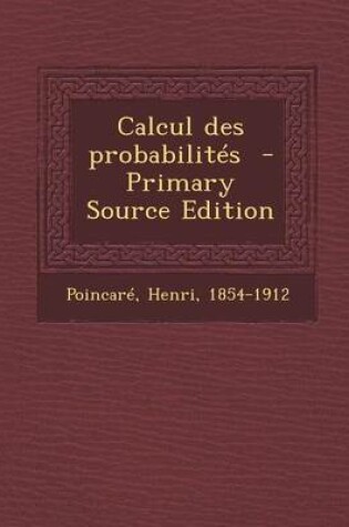 Cover of Calcul Des Probabilites