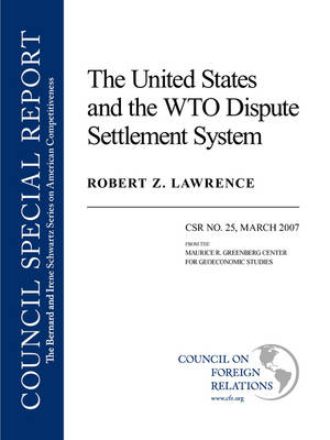 Book cover for The United States and the WTO Dispute System