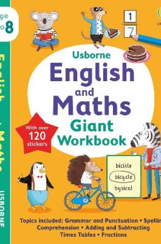 Cover of Usborne English and Maths Giant Workbook 7-8