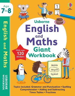 Cover of Usborne English and Maths Giant Workbook 7-8