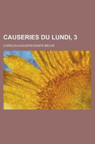 Cover of Causeries Du Lundi, 3