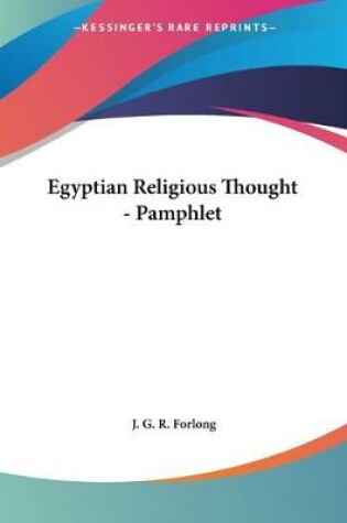 Cover of Egyptian Religious Thought - Pamphlet