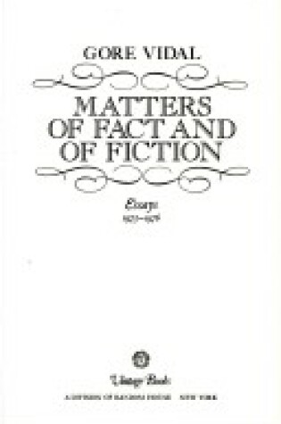 Cover of Maters Fact&fictn V516