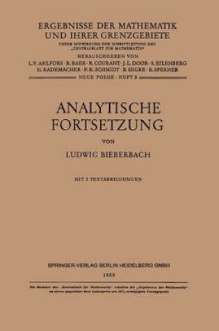 Cover of Analytische Fortsetzung