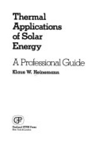 Cover of Thermal Application Solar