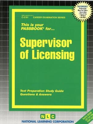 Book cover for Supervisor of Licensing