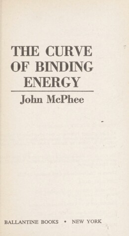 Book cover for Curve of Bindg Energy