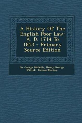 Cover of A History of the English Poor Law