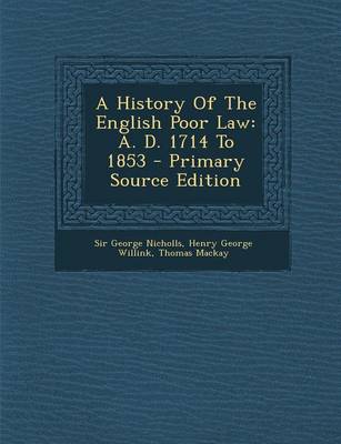Book cover for A History of the English Poor Law