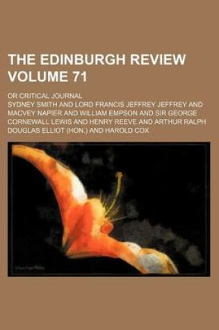 Cover of The Edinburgh Review Volume 71; Or Critical Journal