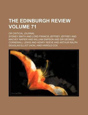 Book cover for The Edinburgh Review Volume 71; Or Critical Journal