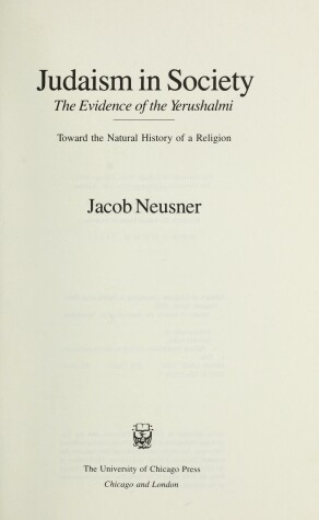 Book cover for Judaism in Society