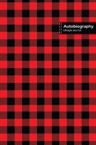 Cover of Autobiography Lifestyle Journal, Blank Write-in Notebook, Dotted Lines, Wide Ruled, Size (A5) 6 x 9 In (Red)