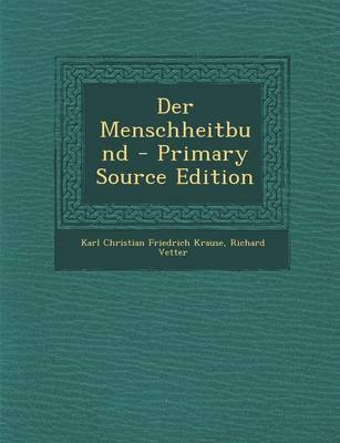 Book cover for Der Menschheitbund - Primary Source Edition