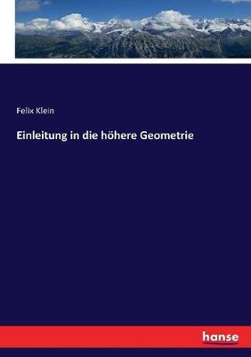 Book cover for Einleitung in die höhere Geometrie