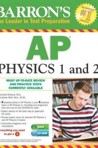 Cover of Barron's AP Physics 1 and 2 with CD-ROM