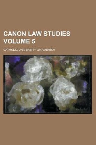 Cover of Canon Law Studies Volume 5