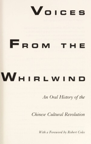 Book cover for Voices from the Whirlwind