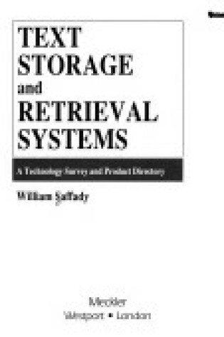 Cover of Text Storage and Retrieval Systems
