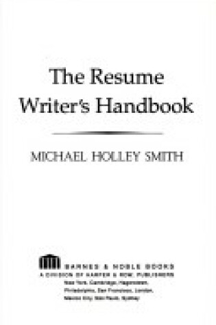 Cover of Resume Writers Handbook