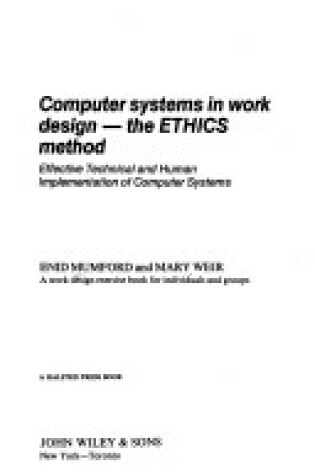 Cover of Mumford: Computer Systems in *Work* DES