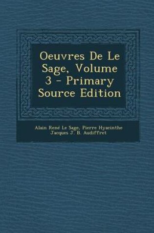 Cover of Oeuvres de Le Sage, Volume 3