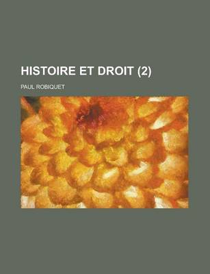 Book cover for Histoire Et Droit (2)