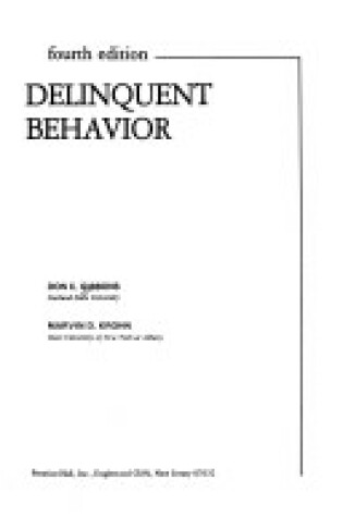 Cover of Delinquent Behaviour