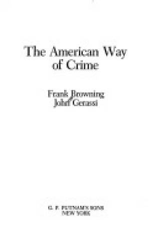 Cover of The American Way of Crime